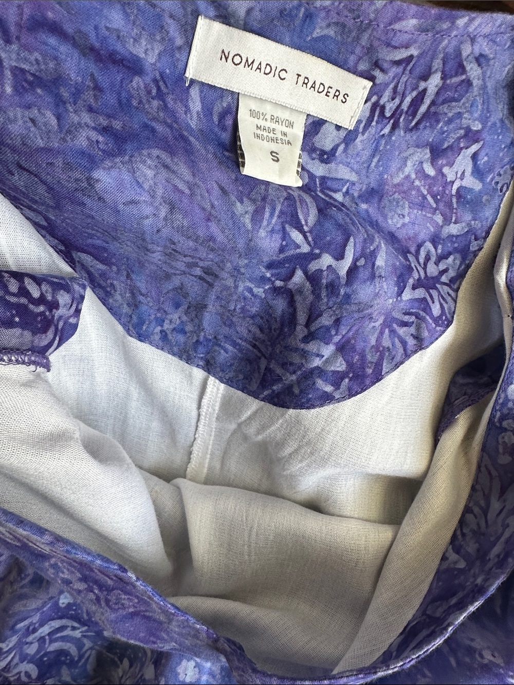 Nomadic Traders Purple Floral Midi Dress with Ruffle Hem - Picture 9 of 9